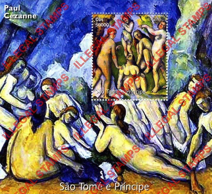 Saint Thomas and Prince Islands 2005 Paintings by Paul Cezanne Illegal Stamp Souvenir Sheet of 1
