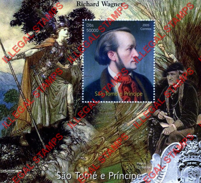 Saint Thomas and Prince Islands 2005 Paintings by Richard Wagner Illegal Stamp Souvenir Sheet of 1