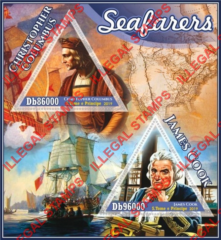 Saint Thomas and Prince Islands 2019 Seafarers Illegal Stamp Souvenir Sheet of 2
