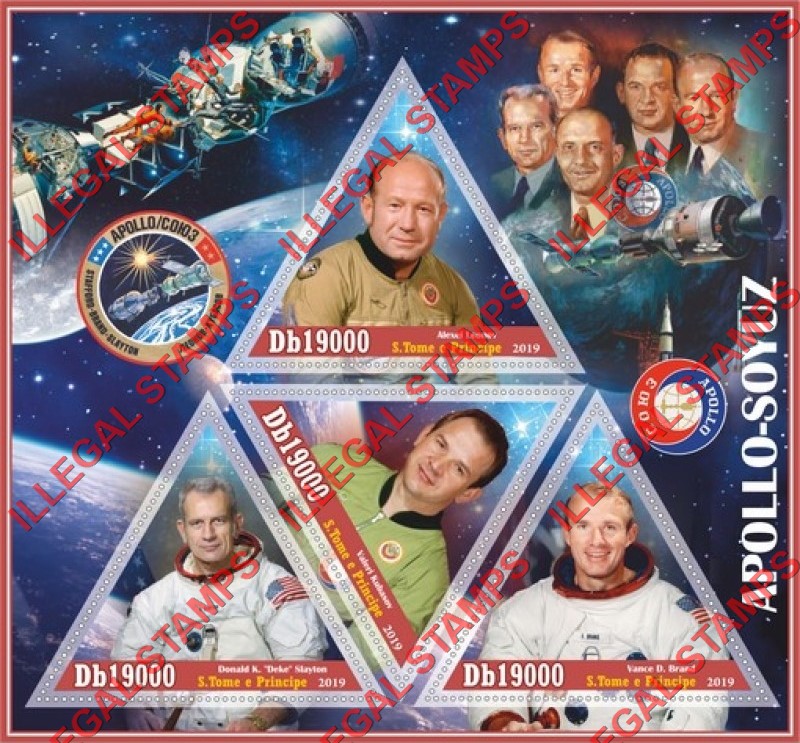 Saint Thomas and Prince Islands 2019 Space Apollo Soyuz Illegal Stamp Souvenir Sheet of 4