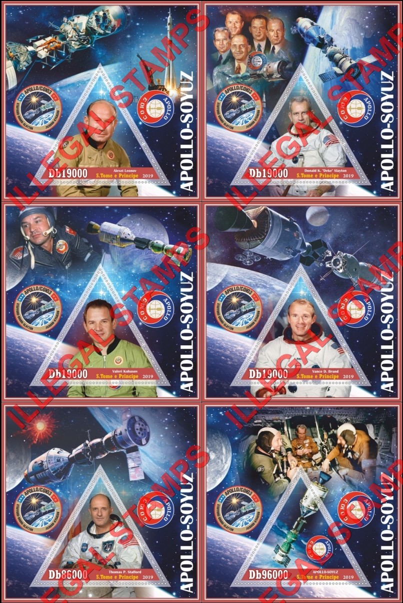 Saint Thomas and Prince Islands 2019 Space Apollo Soyuz Illegal Stamp Souvenir Sheets of 1