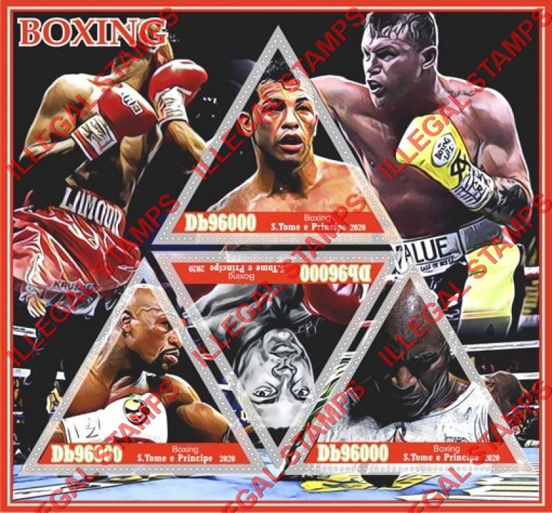Saint Thomas and Prince Islands 2020 Boxing Illegal Stamp Souvenir Sheet of 4