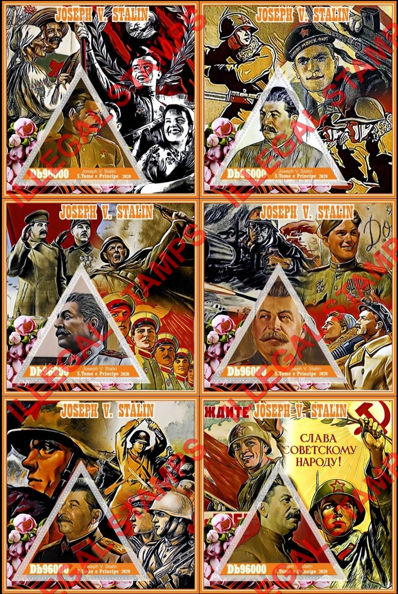 Saint Thomas and Prince Islands 2020 Joseph Stalin Illegal Stamp Souvenir Sheets of 1