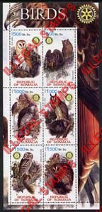 Somalia 2002 Birds Illegal Stamp Souvenir Sheet of 6