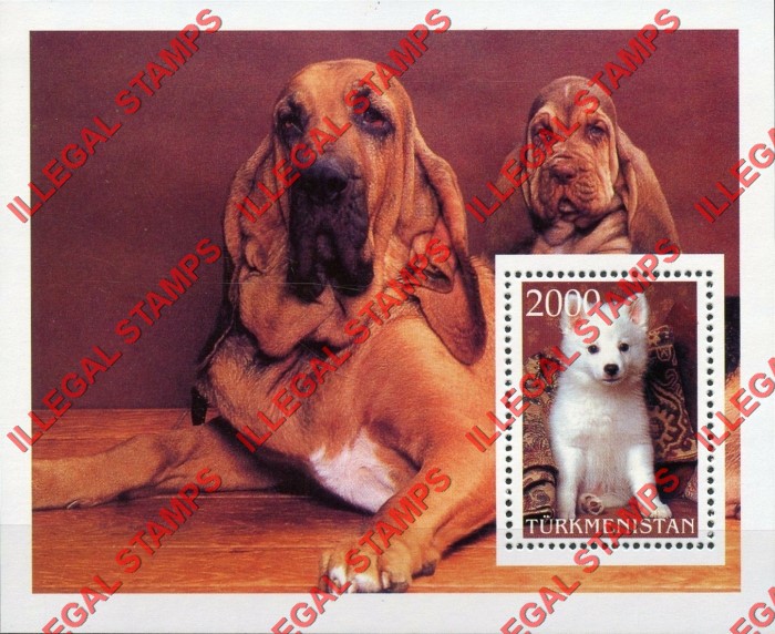 Turkmenistan 1997 Dogs Illegal Stamp Souvenir Sheet of 1