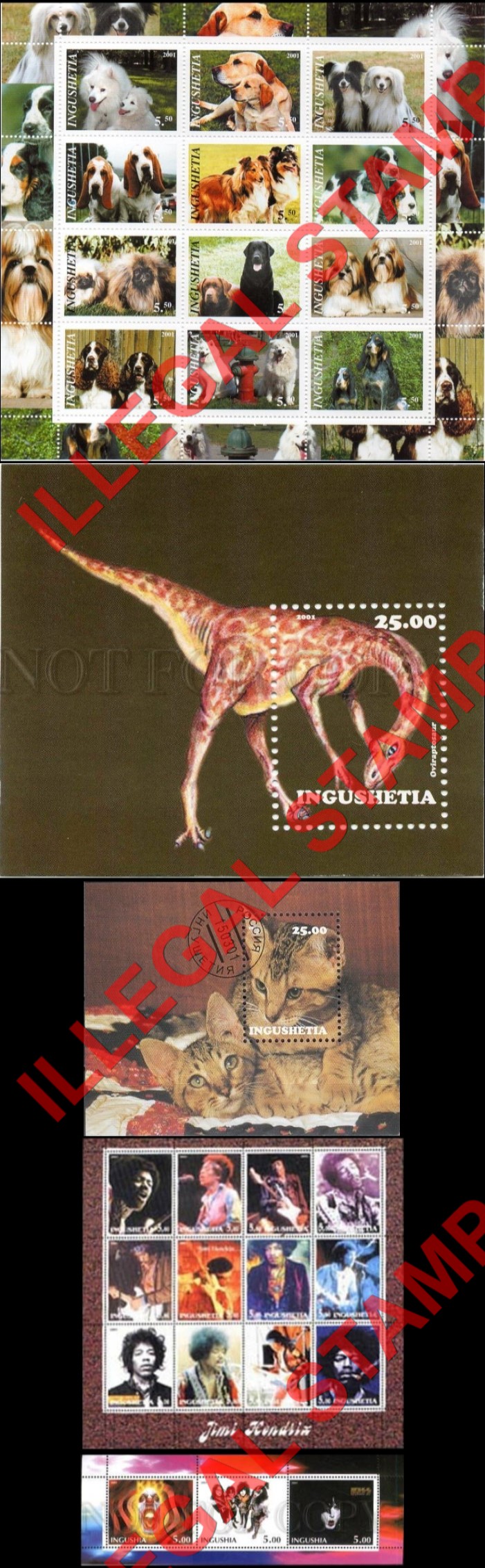 Republic of Ingushetia (Ingushia) 2001 Illegal Stamps
