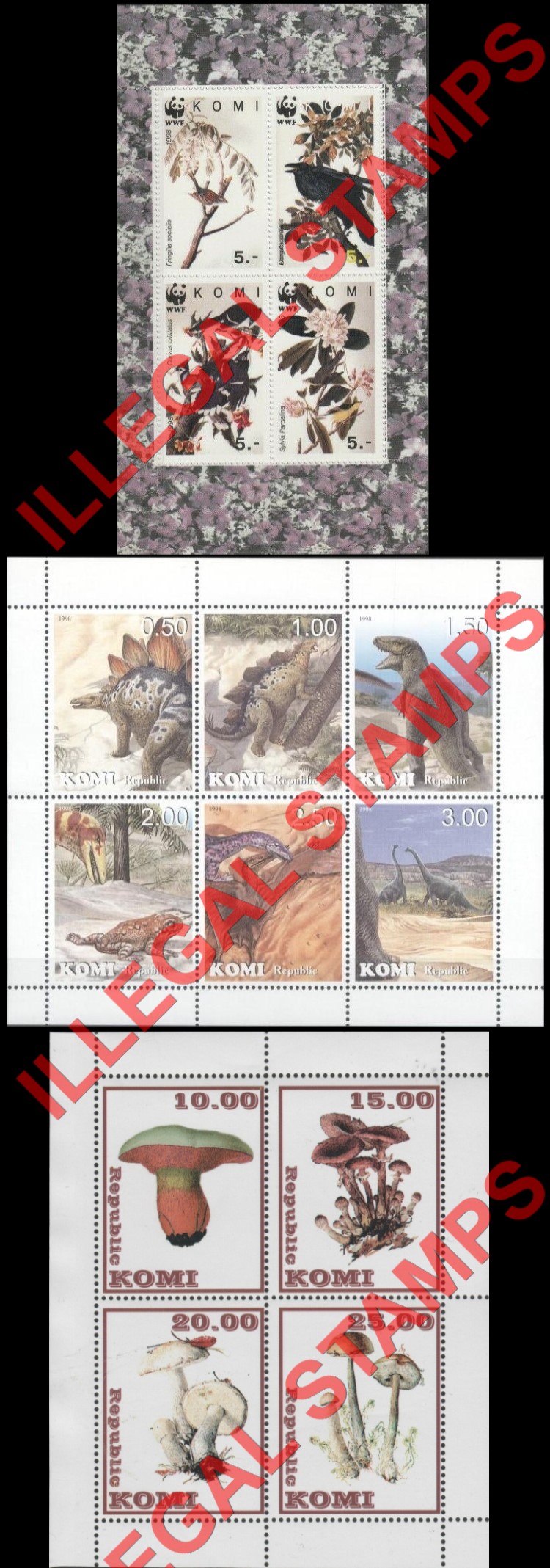 Komi Republic 1998 Counterfeit Illegal Stamps (Part 2)
