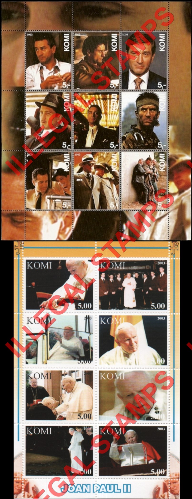 Komi Republic 2003 Counterfeit Illegal Stamps (Part 1)