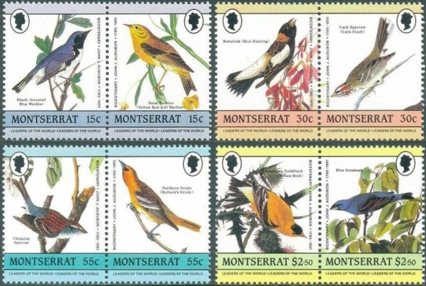 Montserrat Leaders of the World Audubon Birds Stamp Set