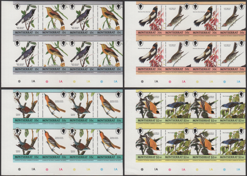Montserrat Leaders of the World Audubon Birds Imperforate Stamp Set