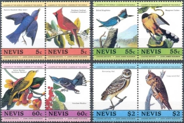 Nevis Leaders of the World Audubon Birds 1st Series Stamp Set
