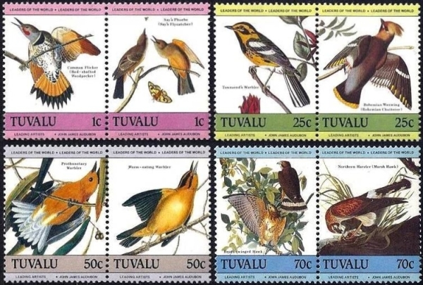 Tuvalu Leaders of the World Audubon Birds Stamp Set