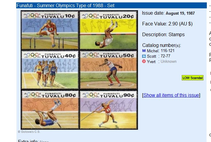 New image on the Tuvalu website for Funafuti 1988 Seoul Olympics Set