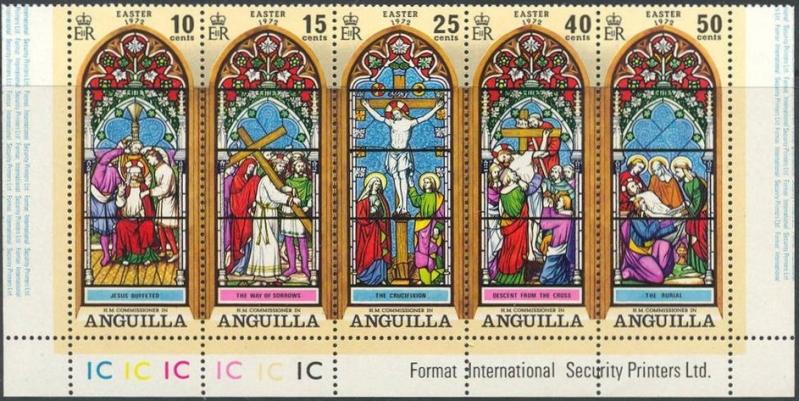 1972 Easter, Stained Glass Windows Stamps