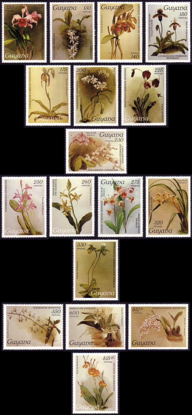 1987 Centenary of Publication of Sanders' Reichenbachia Orchids Official Stamps