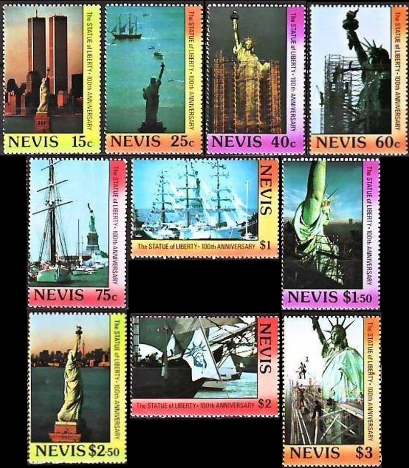 statue of liberty stamp comparison. statue of liberty stamp error.