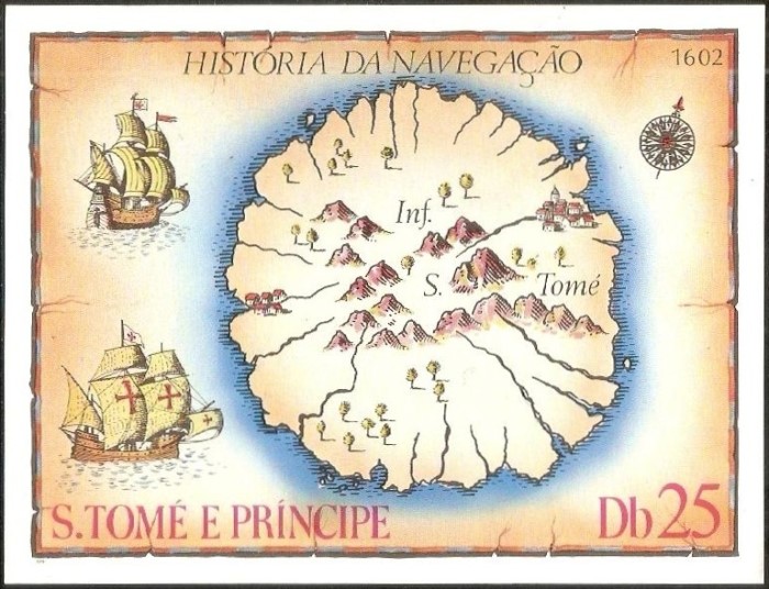 1979 Saint Thomas and Prince Islands History of Navigation, Ships Souvenir Sheet