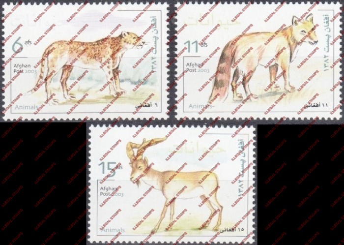 Afghanistan 2003 Animals (WFF) Illegal Stamp Set