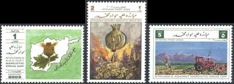 Afghanistan 2003 Struggle Against Narcotic Drugs Day Official Stamp Set