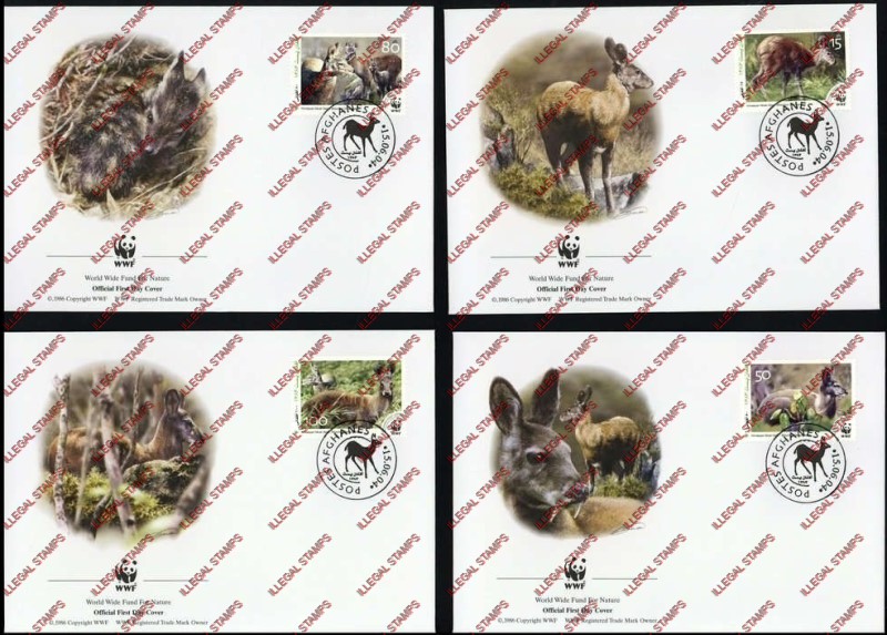 Afghanistan 2004 Fauna Himalayan Musk Deer (WWF) Illegal Stamp First Day Cover Set