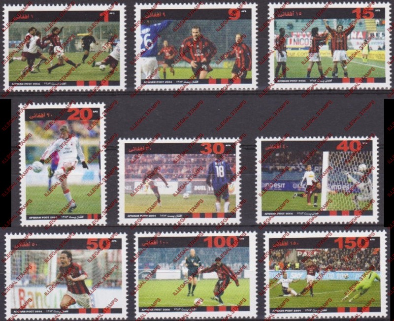 Afghanistan 2004 World Cup Soccer Illegal Stamp Set