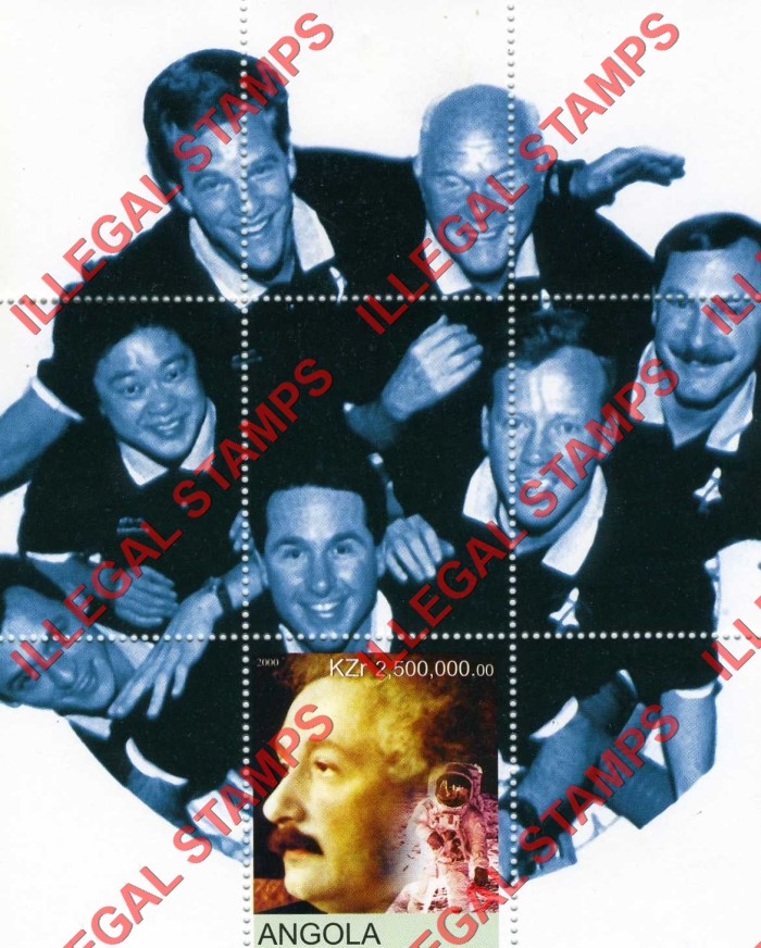 Angola 2000 Albert Einstein and the Moon Landing Illegal Stamp Souvenir Sheet of 1