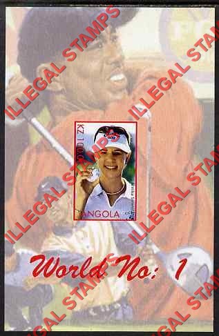 Angola 2000 Annika Sorenstam World No. 1 Illegal Stamp Souvenir Sheet of 1