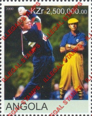 Angola 2000 Colin Montgomerie Illegal Stamp