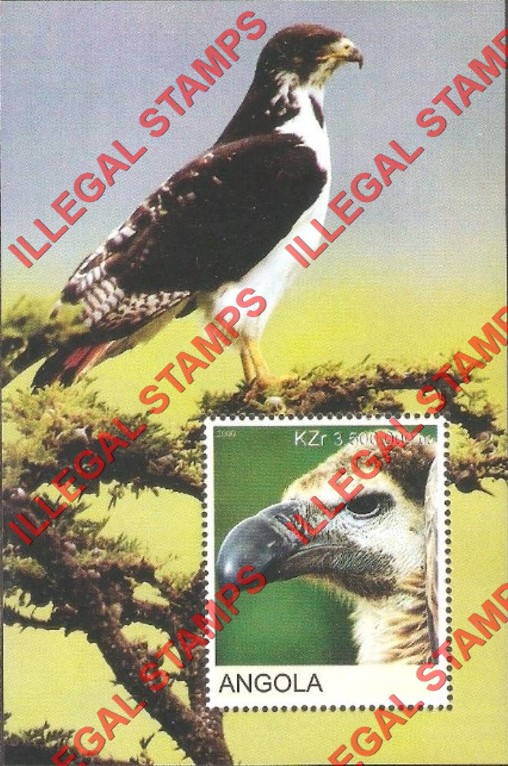 Angola 2000 Eagles Illegal Stamp Souvenir Sheet of 1