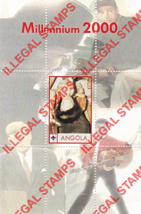 Angola 2000 Millennium 2000 Illegal Stamp Souvenir Sheet of 1