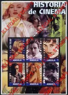 Angola 2002 History of Cinema Illegal Stamp Souvenir Sheets of 6 (Sheet 4)