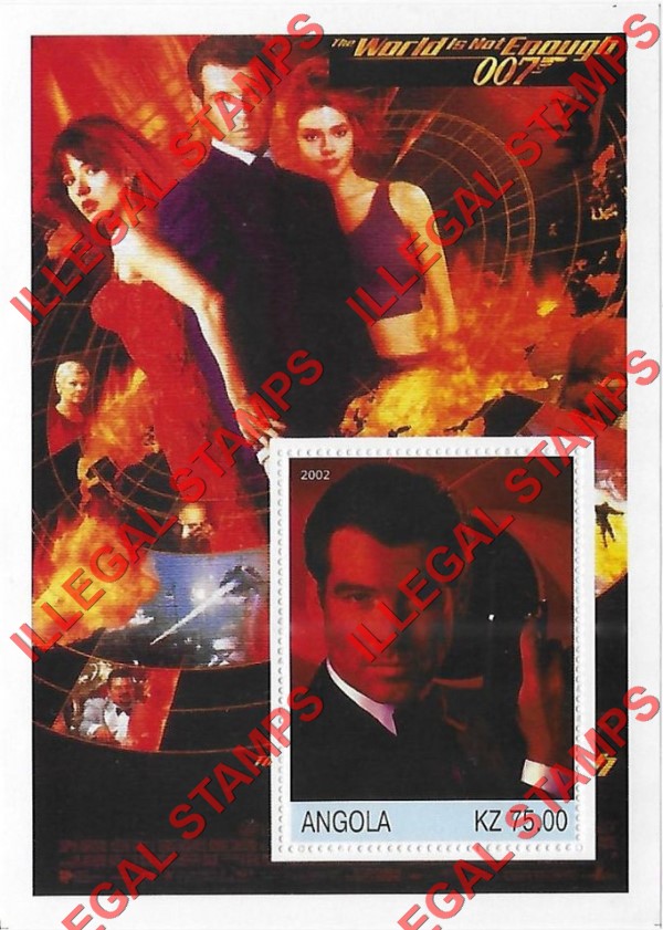 Angola 2002 James Bond Illegal Stamp Souvenir Sheet of 1