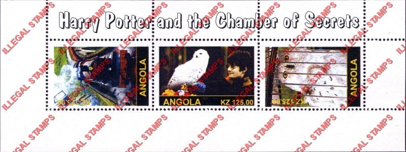 Angola 2003 Harry Potter Chamber of Secrets Illegal Stamp Souvenir Sheets of 3 (Sheet 1)