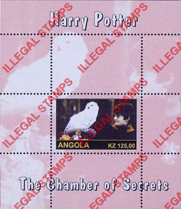 Angola 2003 Harry Potter Chamber of Secrets Illegal Stamp Souvenir Sheets of 1 (Sheet 1)