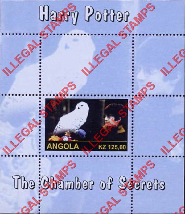 Angola 2003 Harry Potter Chamber of Secrets Illegal Stamp Souvenir Sheets of 1 (Sheet 2)