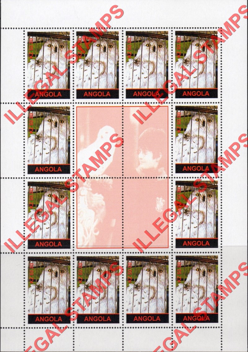Angola 2003 Harry Potter Chamber of Secrets White Owl Illegal Stamp Souvenir Sheet of 12 Plus 4 Labels