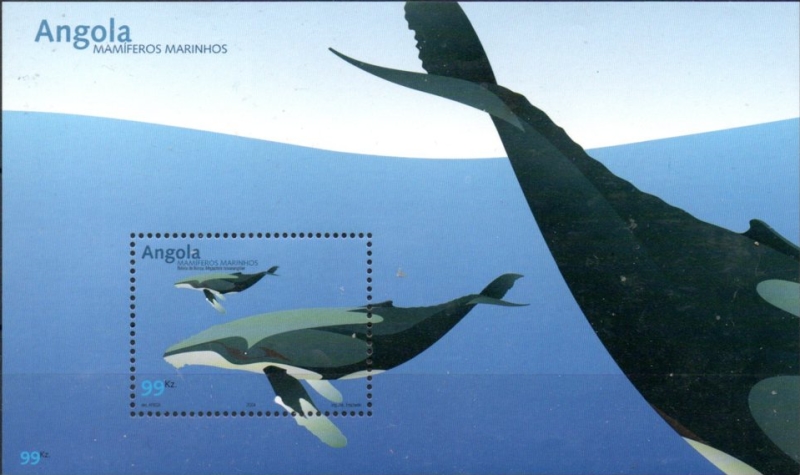 Angola 2004 Whales Marine Mammals Genuine Stamp Souvenir Sheet of 1