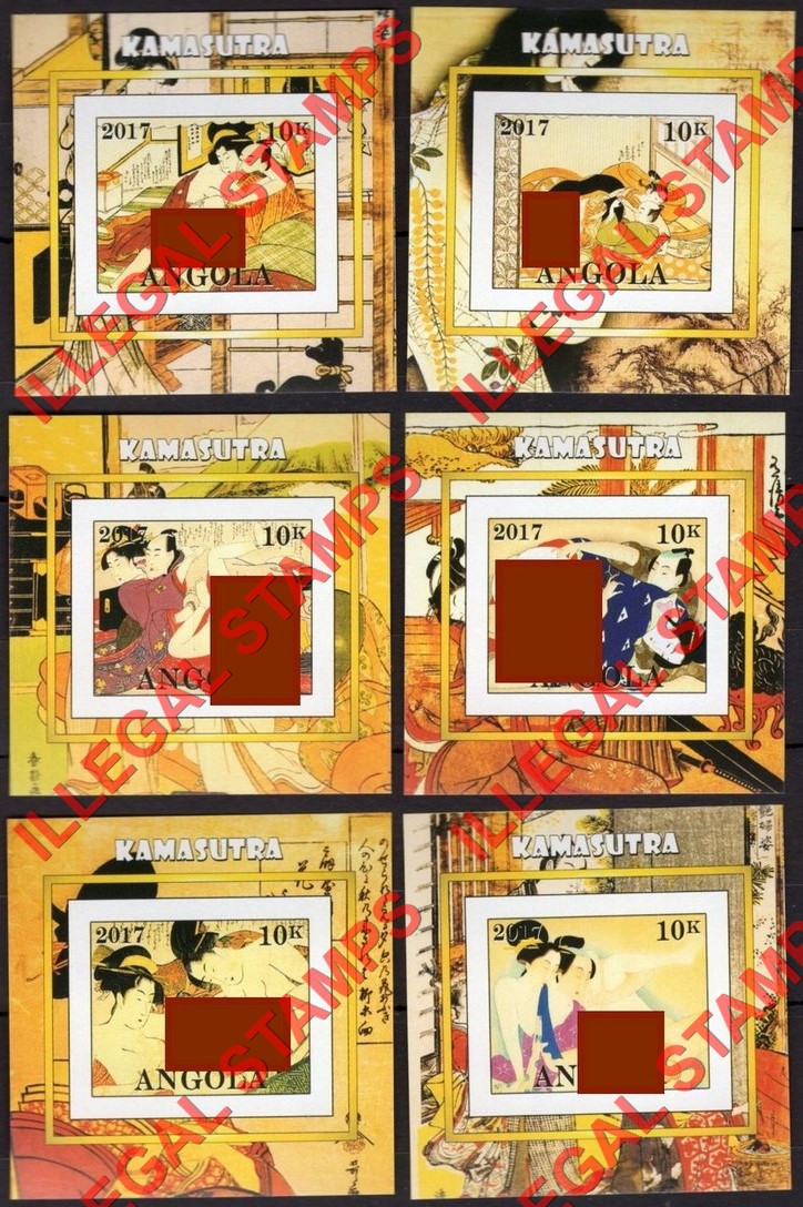 Angola 2017 Kamasutra Illegal Stamp Souvenir Sheets of 1