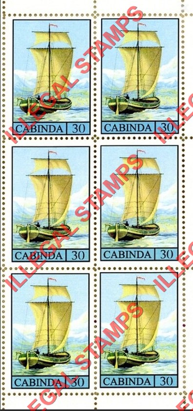 Cabinda 2010 Sailing Ships Norwegian Jaegt Boat Counterfeit Illegal Stamp Souvenir Sheet of 8