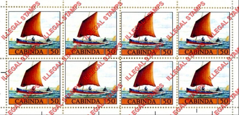 Cabinda 2010 Sailing Ships Coble Counterfeit Illegal Stamp Souvenir Sheet of 8