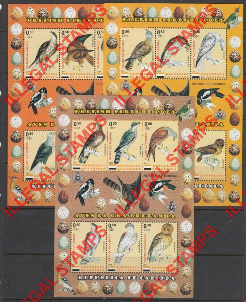 Cabinda 2011 Birds of Prey Illegal stamps