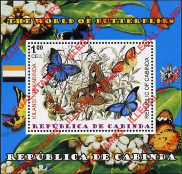 Cabinda 2011 Butterflies Counterfeit Illegal Stamp Souvenir Sheet of 1 (Sheet 2)