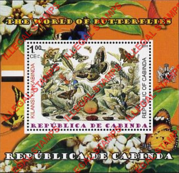 Cabinda 2011 Butterflies Counterfeit Illegal Stamp Souvenir Sheet of 1 (Sheet 5)