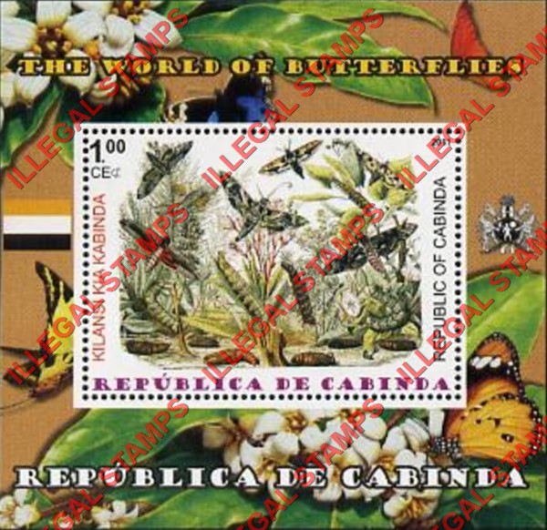 Cabinda 2011 Butterflies Counterfeit Illegal Stamp Souvenir Sheet of 1 (Sheet 6)