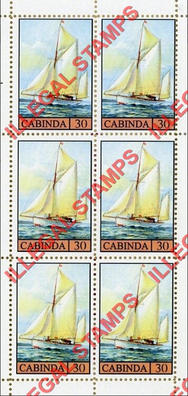 Cabinda 2011 Sailing Ships Ywal Counterfeit Illegal Stamp Souvenir Sheet of 6