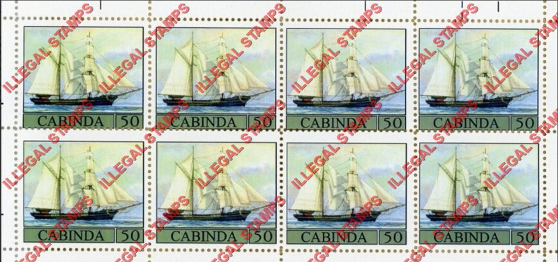 Cabinda 2011 Sailing Ships Brigantine Counterfeit Illegal Stamp Souvenir Sheet of 8