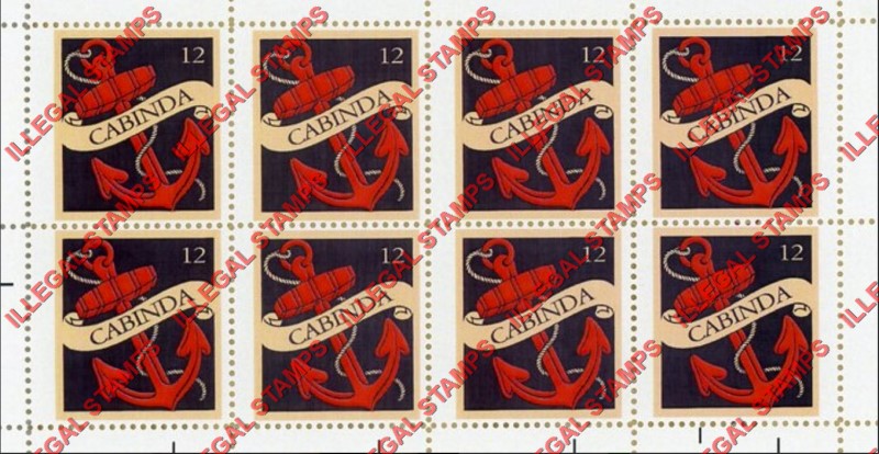 Cabinda 2012 Anchor Counterfeit Illegal Stamp Souvenir Sheet of 8