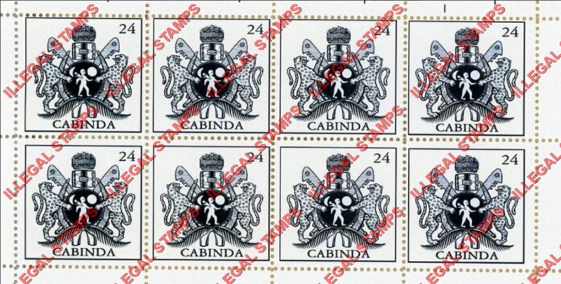 Cabinda 2012 Coat of Arms Shield Counterfeit Illegal Stamp Souvenir Sheet of 8