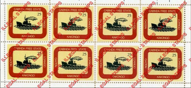 Cabinda 2012 Navy Ship Counterfeit Illegal Stamp Souvenir Sheet of 8