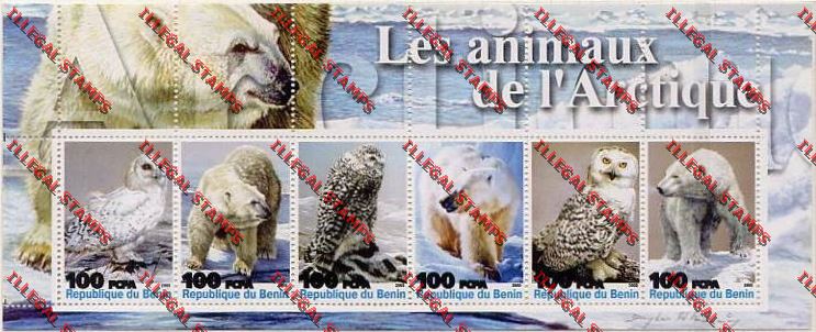 Benin 2003 Arctic Animals Illegal Stamp Souvenir Sheet